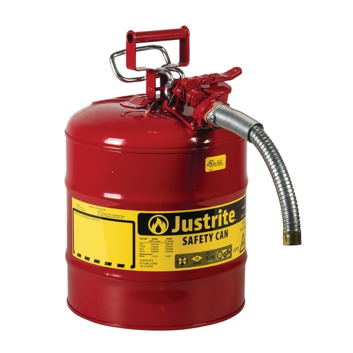 Justrite Type Ii 5 Gal Gas Can 1 Nozz