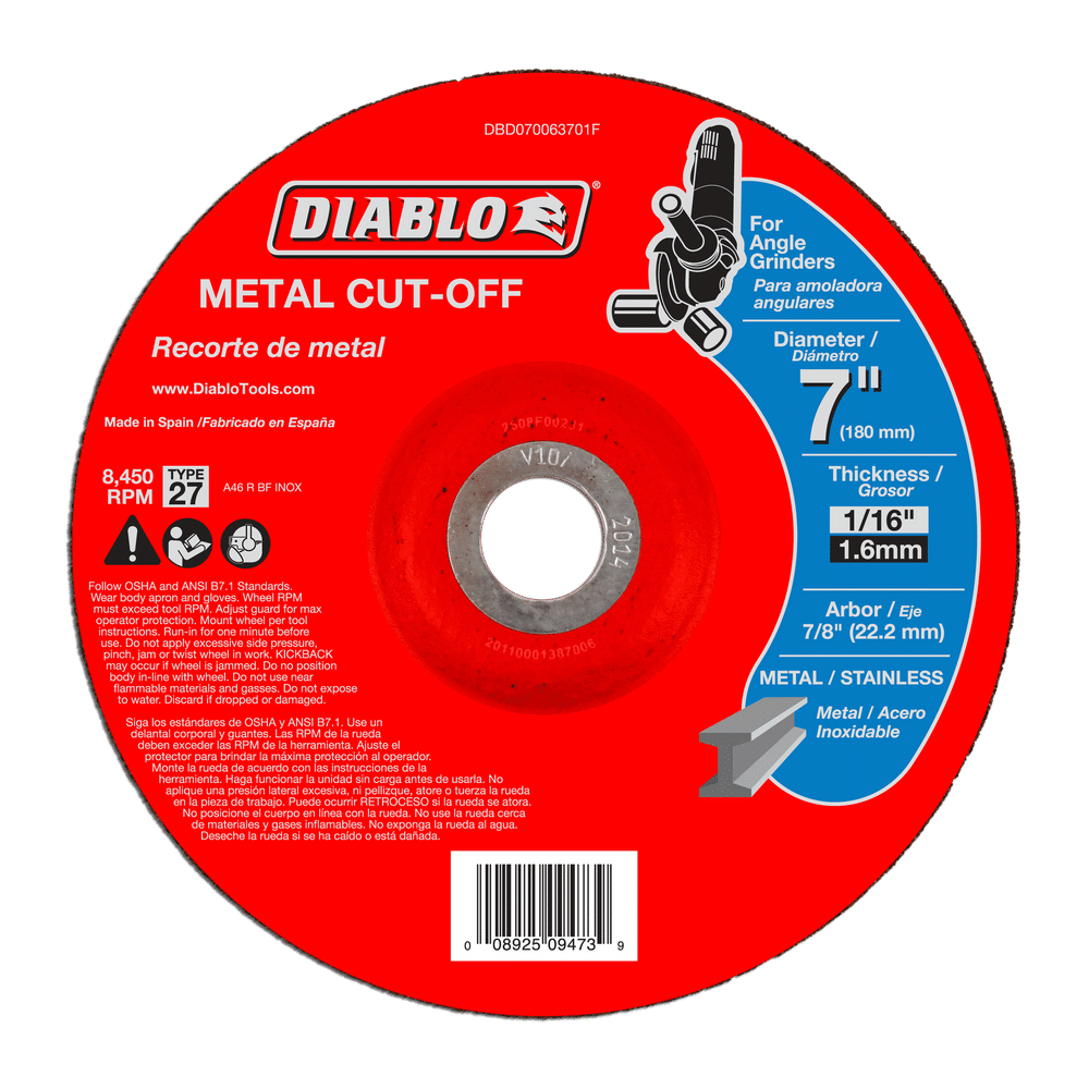 Diablo Cutoff Disc Metal 7 In