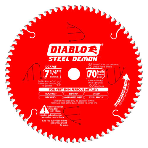 Diablo Demon Circ Saw Blade 7-1/4-70T