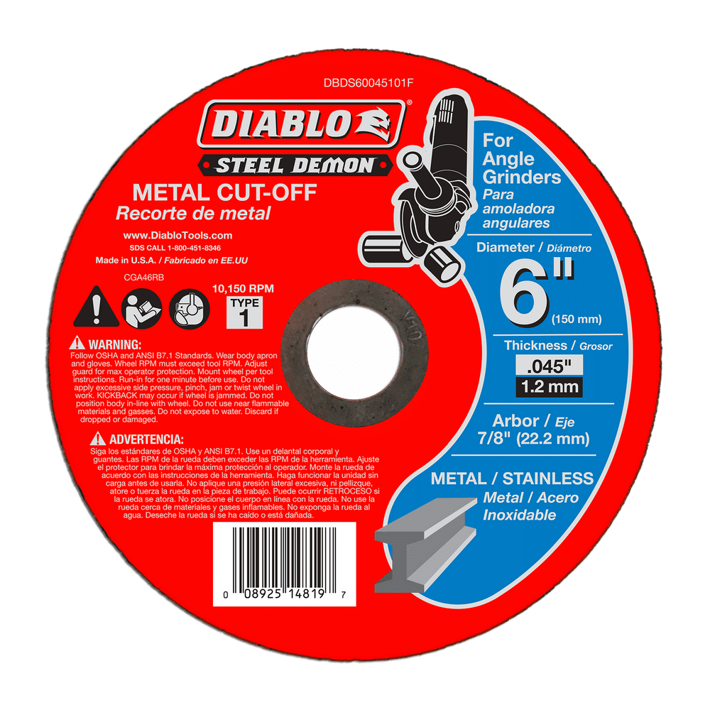Diablo 6 In. Type 1 Metal Cut-Off Dis